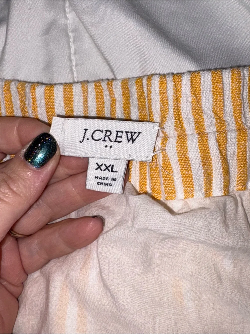 J. Crew Linen Blend Striped Skirt Orange White Creamcicle XXL